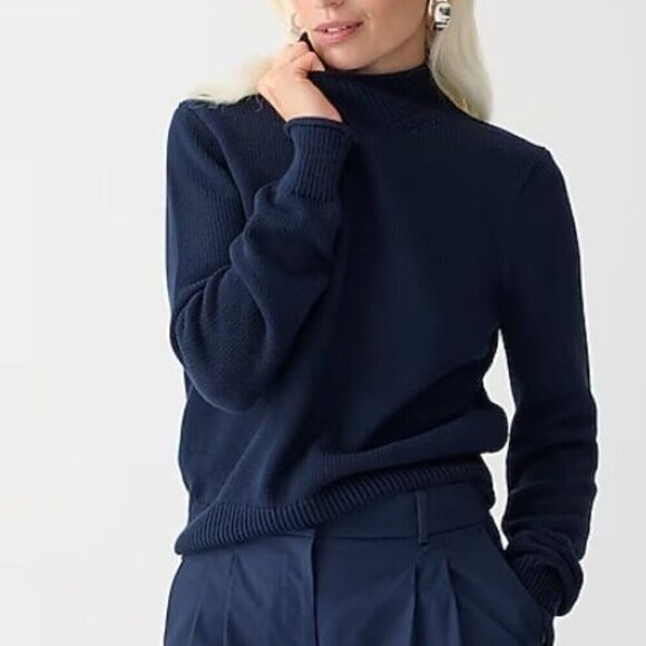 J. Crew Rollneck Ribbed Yarn Fitted Silhouette Sweater Navy Blue Women's Sz. XXS - Picture 1 of 14